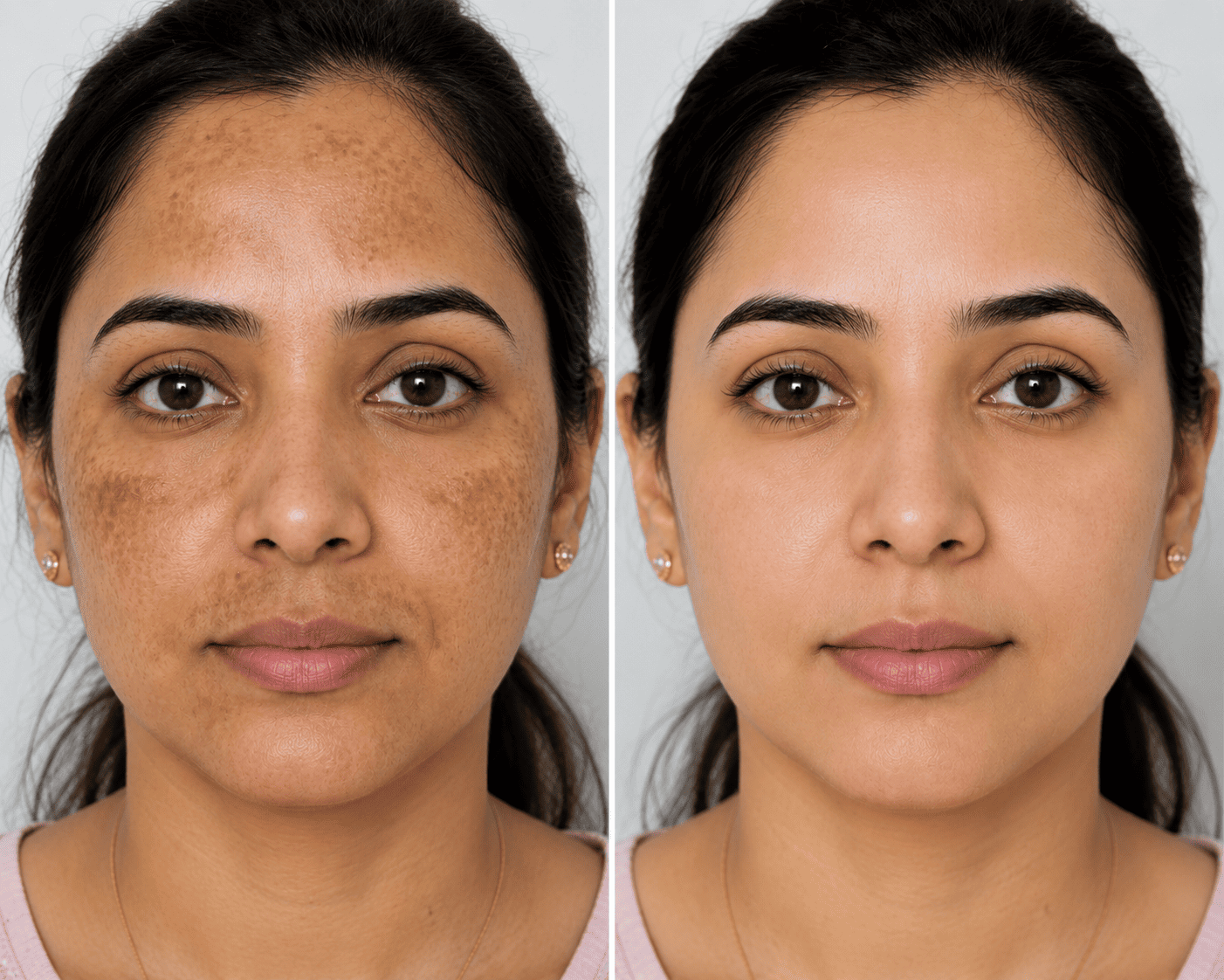 Post-Pregnancy Chloasma Melasma Treatment Before and After at Laservita Patna - 5 Sessions